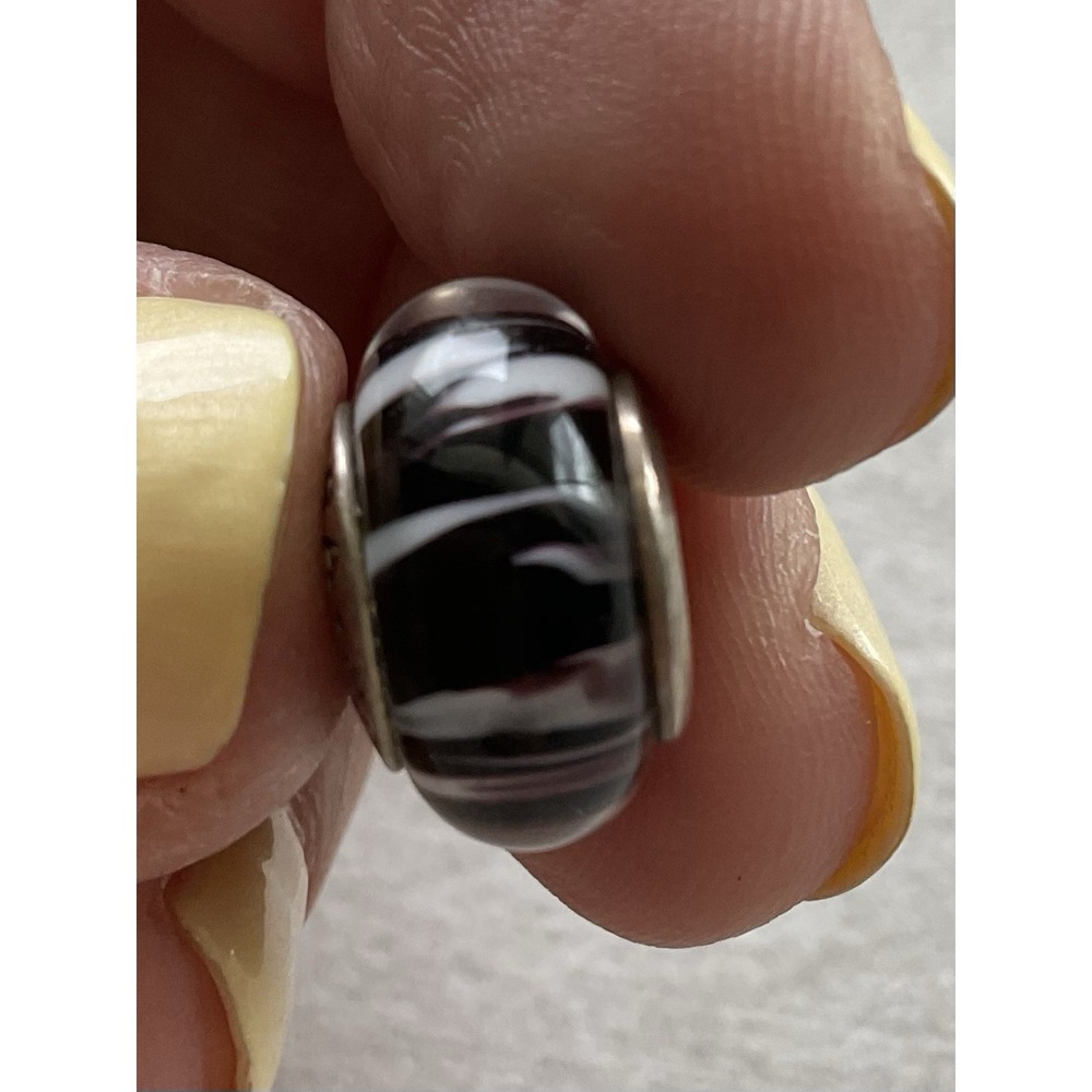 retired Pandora African Plains Zebra Murano Glass Bead Charm ALE 925